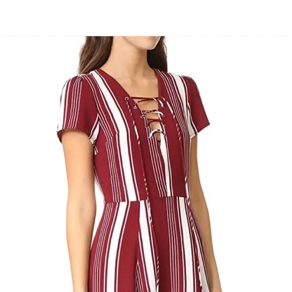 Lovers + Friends Compass Fit & Flare Mini Striped Dress